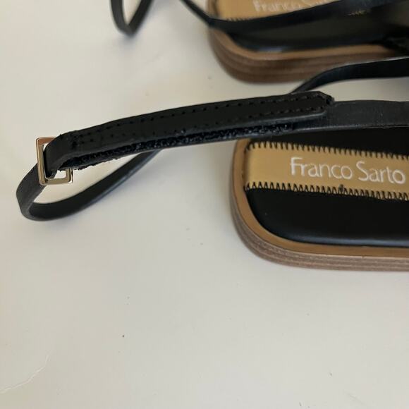 Franco Sarto 'Maren' Women's 6M Ankle Strap Sandal Black Leather Gladiator - Picture 6 of 9